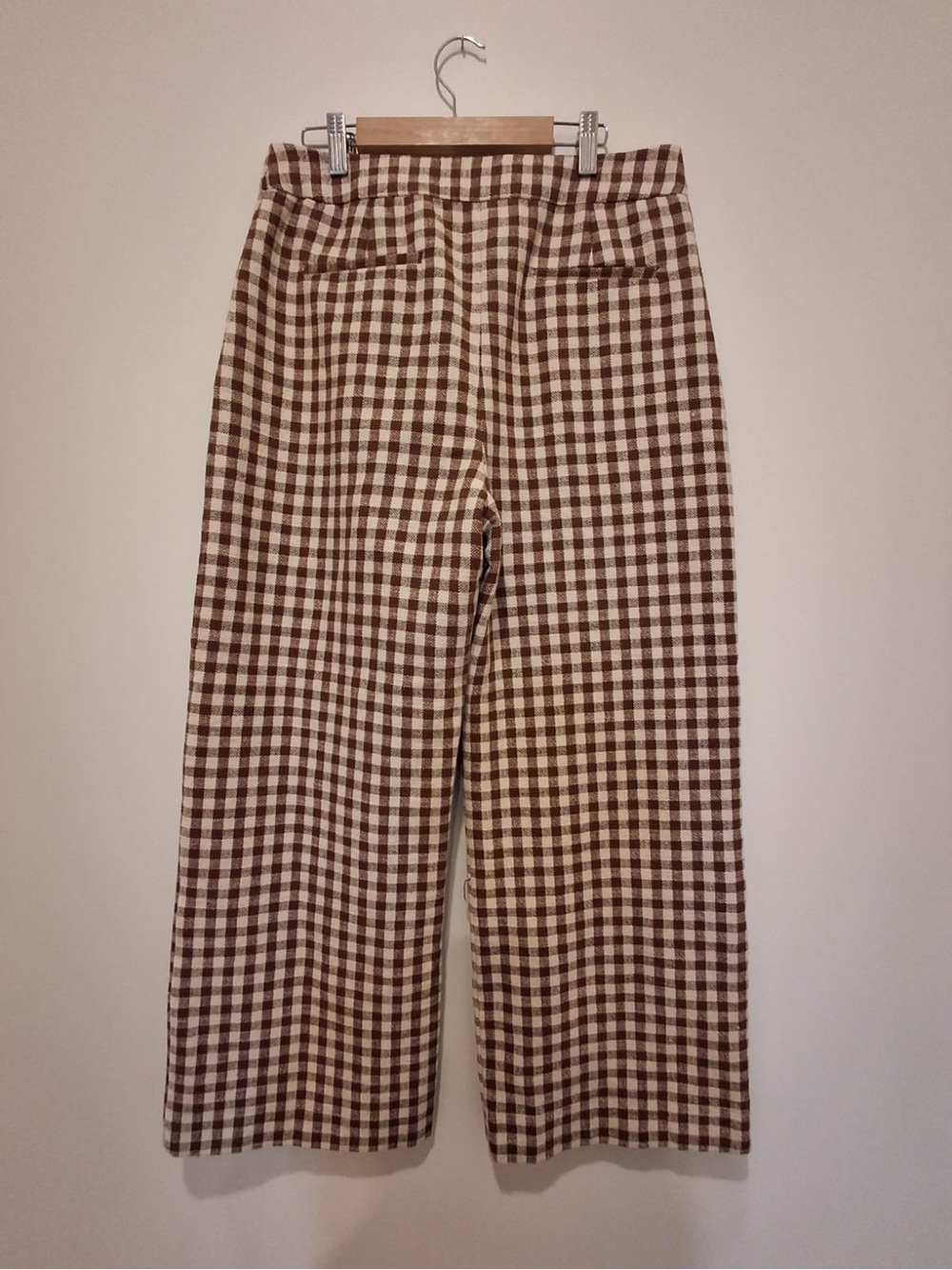 Sezane Martin Crop Trousers - Brown/Ecru gingham - Picture 4 of 8